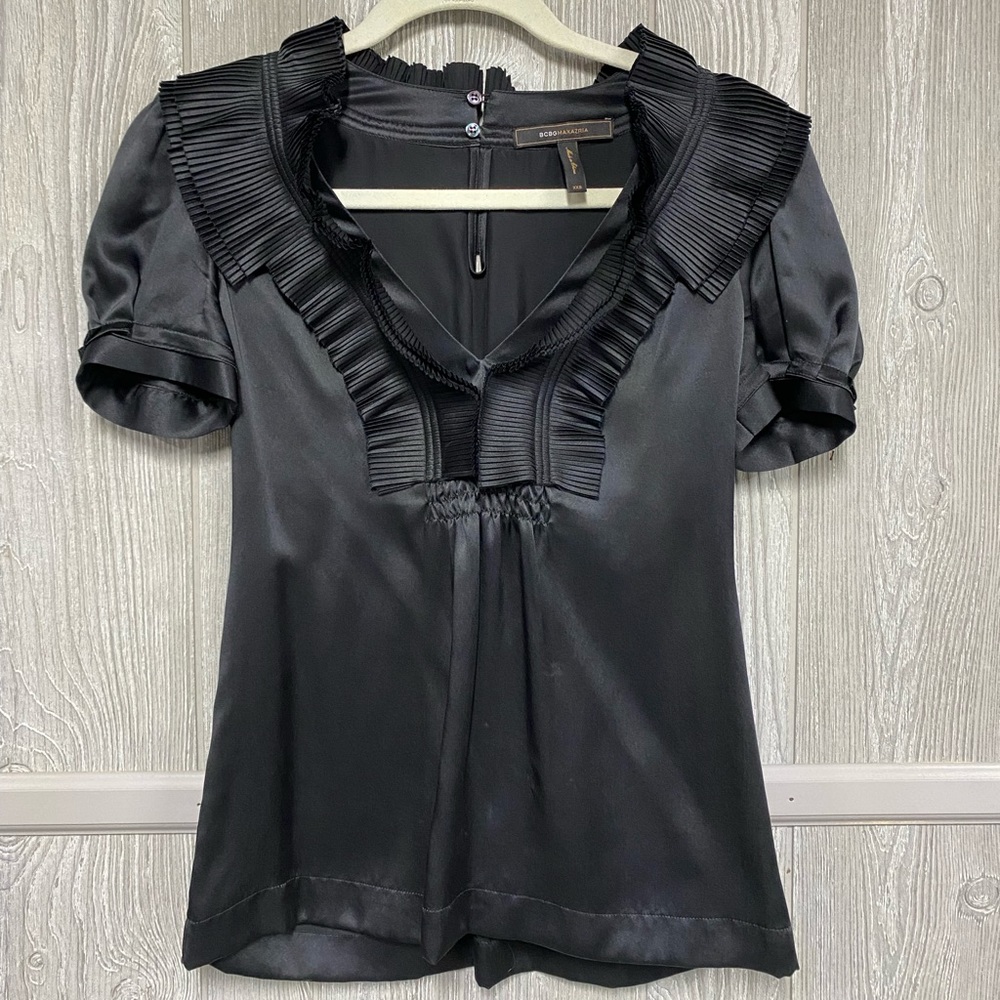 Black Ruffle BCBG Max Azria EUC Size XXS